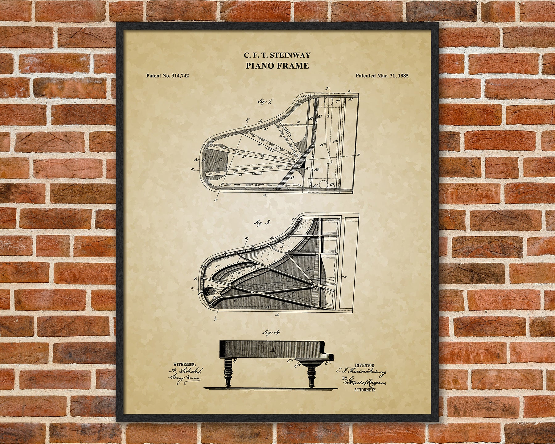 Steinway Grand Piano Patent - Piano Player Art - Black And White Tote Bag  by Patent Press